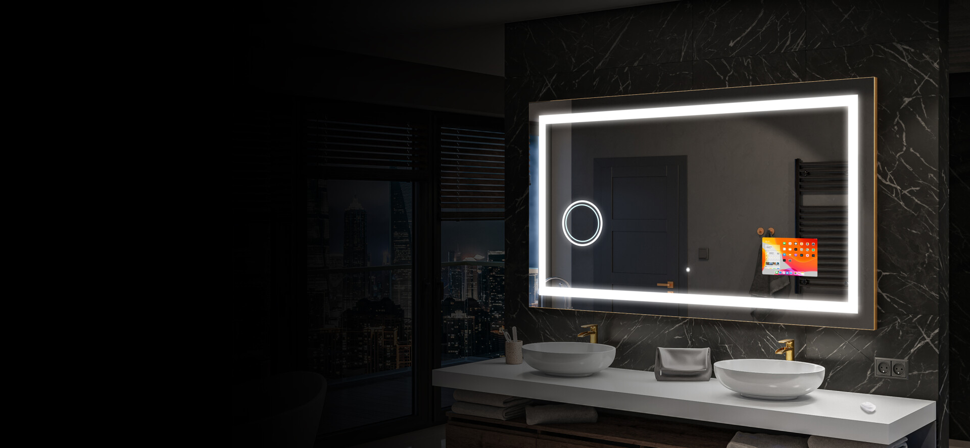 Artforma - Specchio a LED Mezza Luna Moderno - Illuminazione